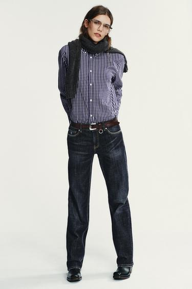 CHECK POPLIN SHIRT - Blue/White by Zara