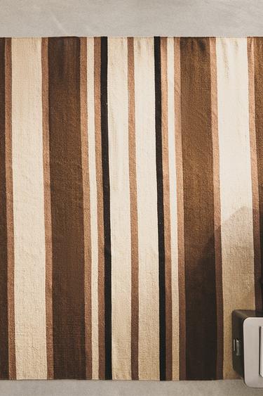 Zara LARGE STRIPED AREA RUG - Brown