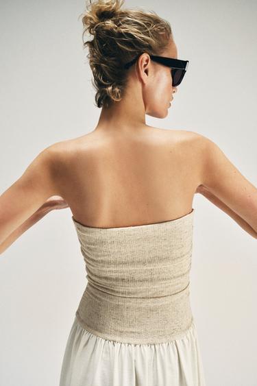 COMBINED STRAIGHT NECK DRESS - Mid-ecru by Zara - Image 3