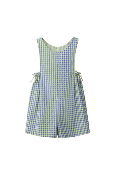 SHORT GINGHAM PLAYSUIT WITH BOWS - Yellow by Zara