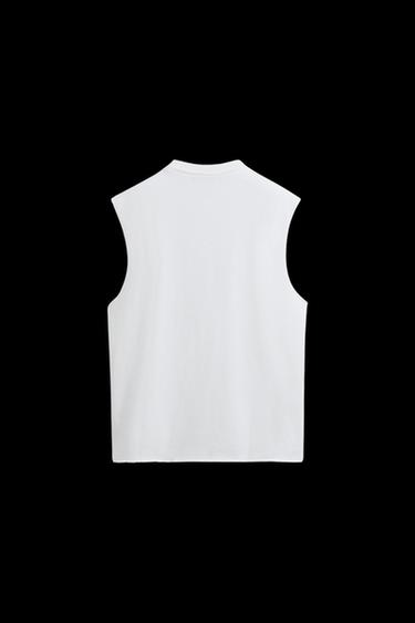 Zara KNITTED TANK TOP - White
