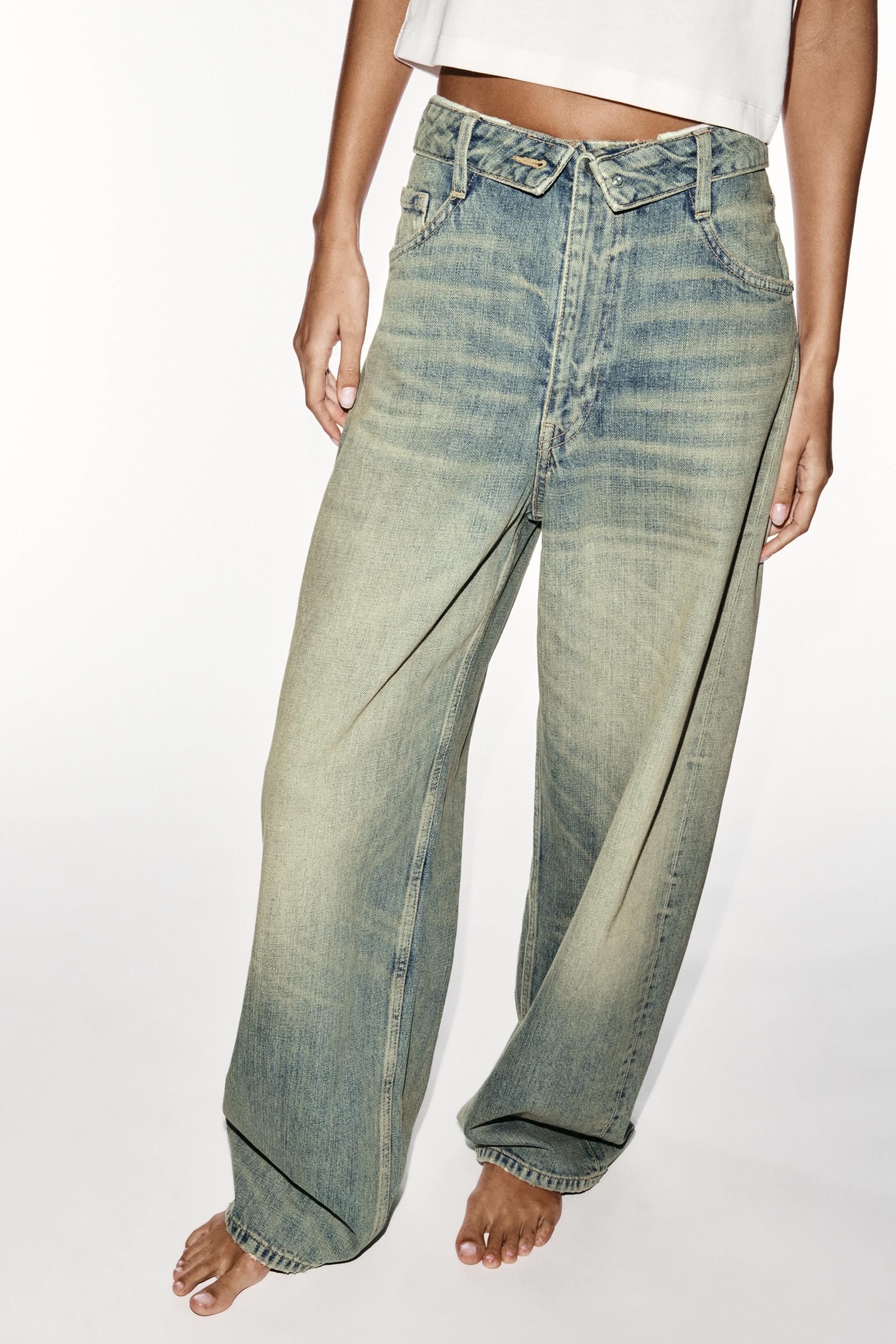 TRF MID-RISE FOLDED WAIST JEANS