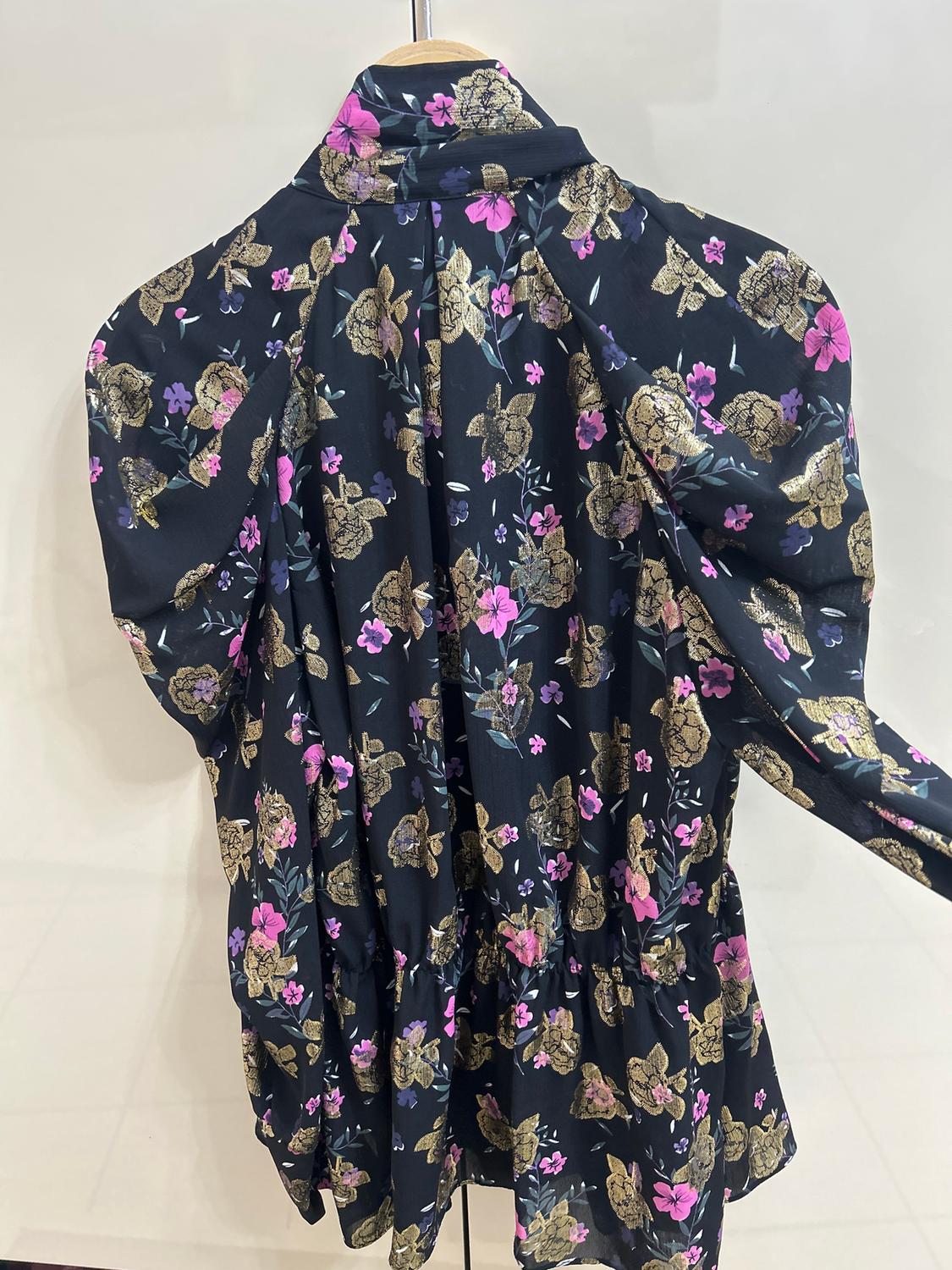 PRINTED BLOUSE WITH METALLIC THREAD - Image 4