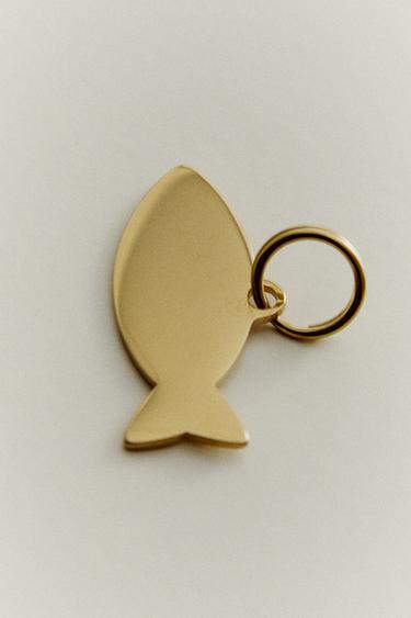 STAINLESS STEEL FISH PET CHARM - Gold by Zara