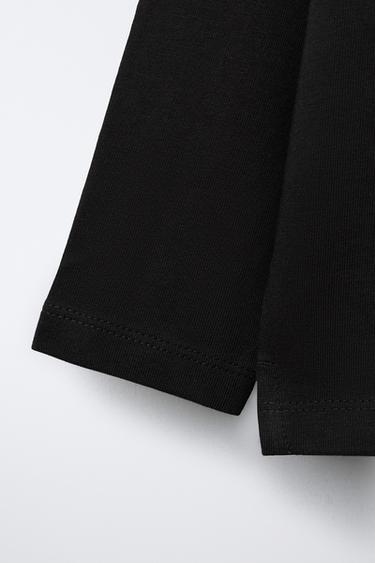 EMBROIDERED HEAVYWEIGHT T-SHIRT - Black by Zara - Image 3