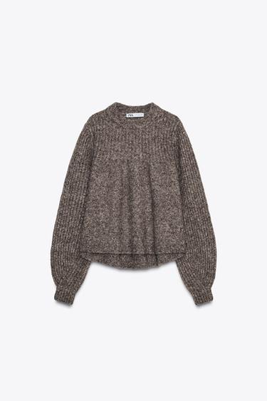 PLEATED KNIT SWEATER - Beige by Zara - Image 0