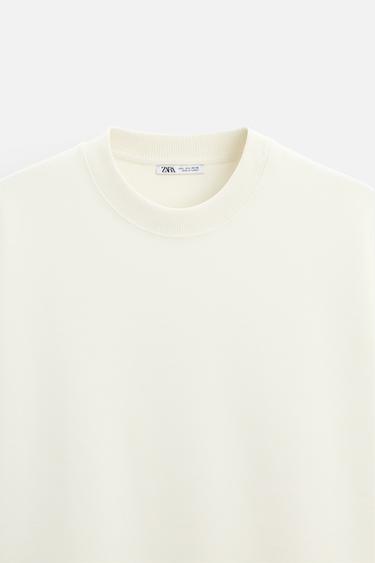 SWEATSHIRT MIT INTERLOCK-STRUKTUR - Cremefarben von Zara