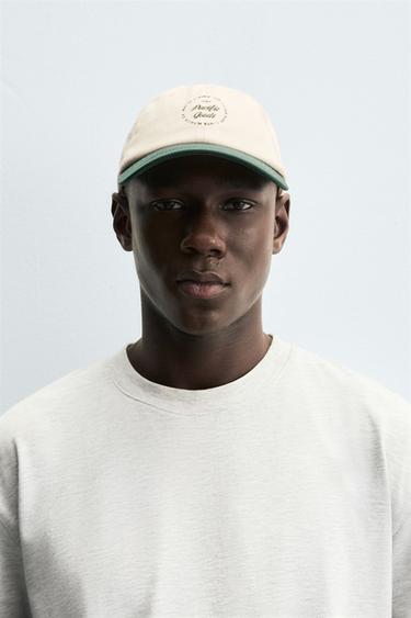GORRA BORDADO COMBINADO - Crudo de Zara - Imagen 0