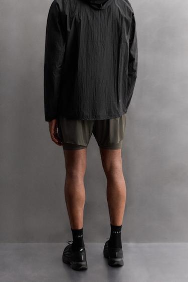 2-IN-1 PERFORATED SHORTS - Dark brown by Zara - Image 2