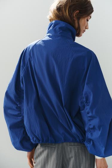 ქურთუკი ტექნიკური ქსოვილის ღილებიანი - Zara-ს Bluish