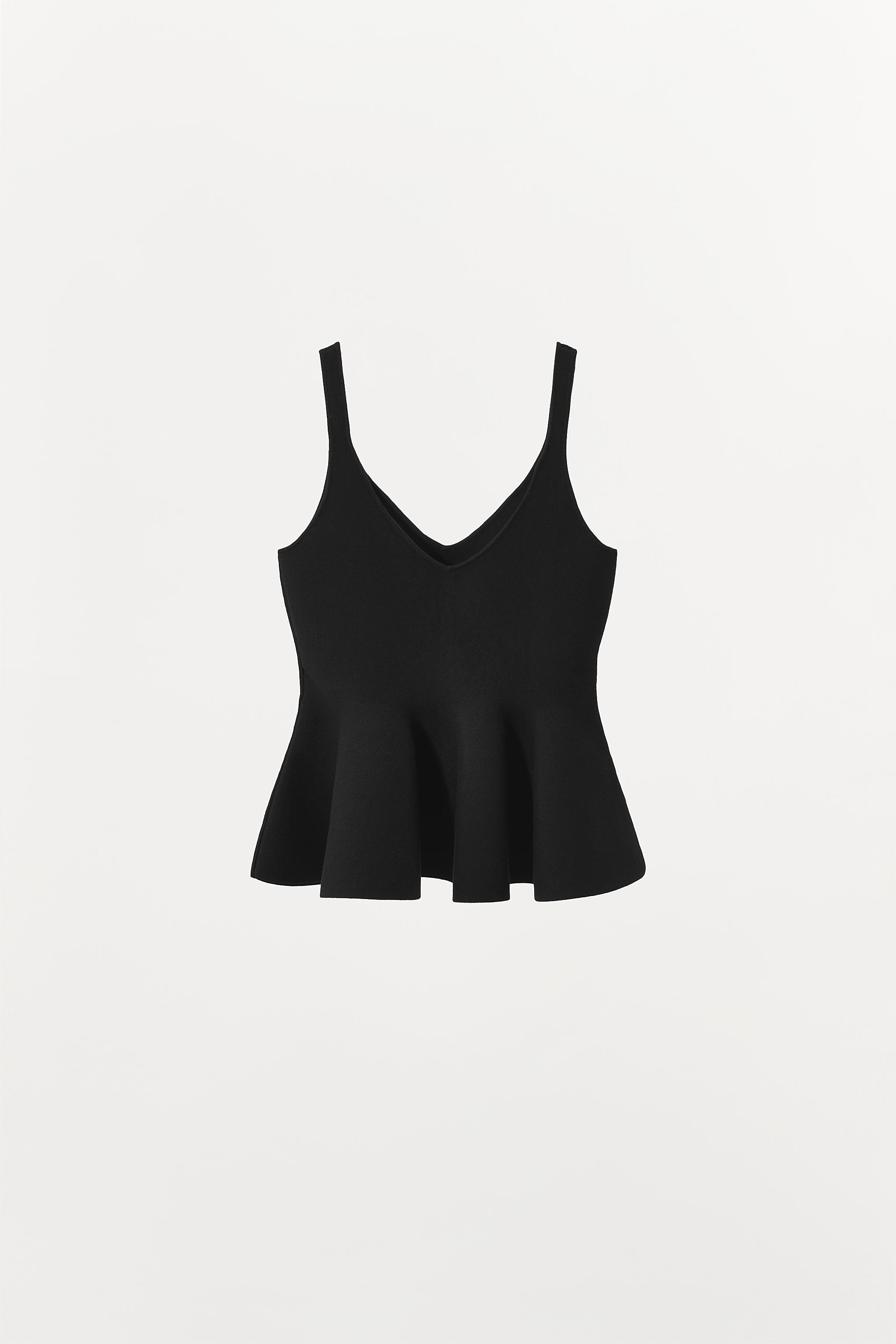 zara black ruffle top