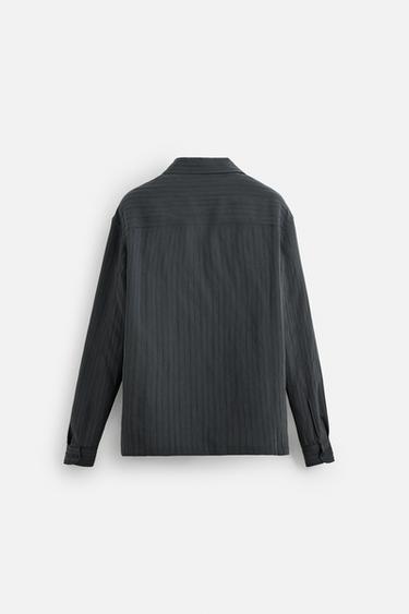 CHEMISE FLUIDE À RAYURES - Gris anthracite de Zara - Image 8