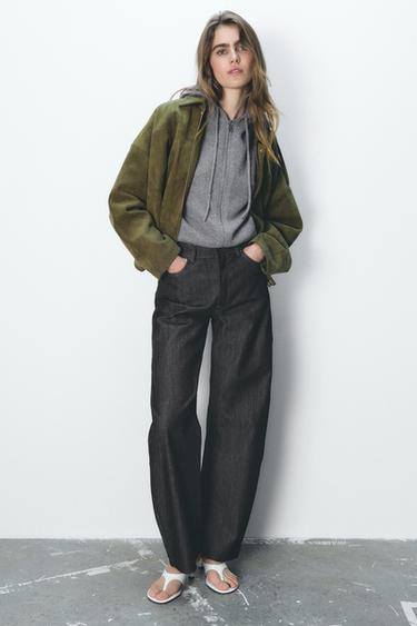FAUX SUEDE BOMBER JACKET - mid khaki by Zara - Image 0