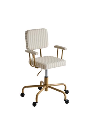 DZIECIĘCE KRZESŁO BIUROWE NA KÓŁKACH - Musztardowy Zara