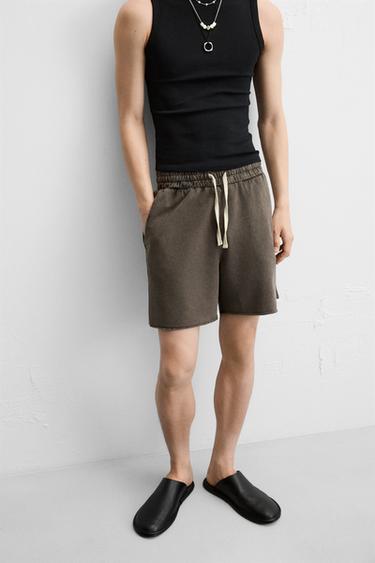 BERMUDA RELAXED FIT DÉLAVÉ - Marron de Zara - Image 4