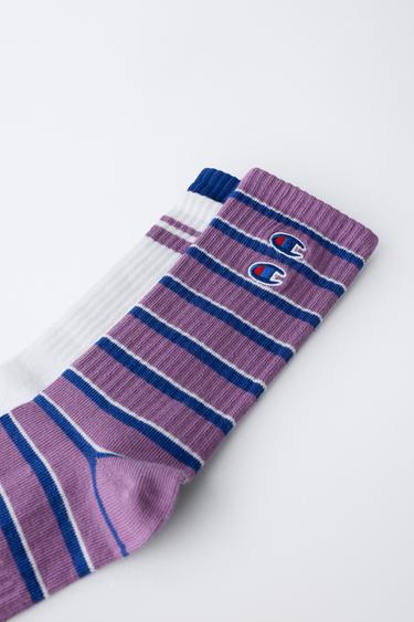 CHAMPION ® X ZARA STRIPED LONG SOCKS - Mauve by Zara - Image 1