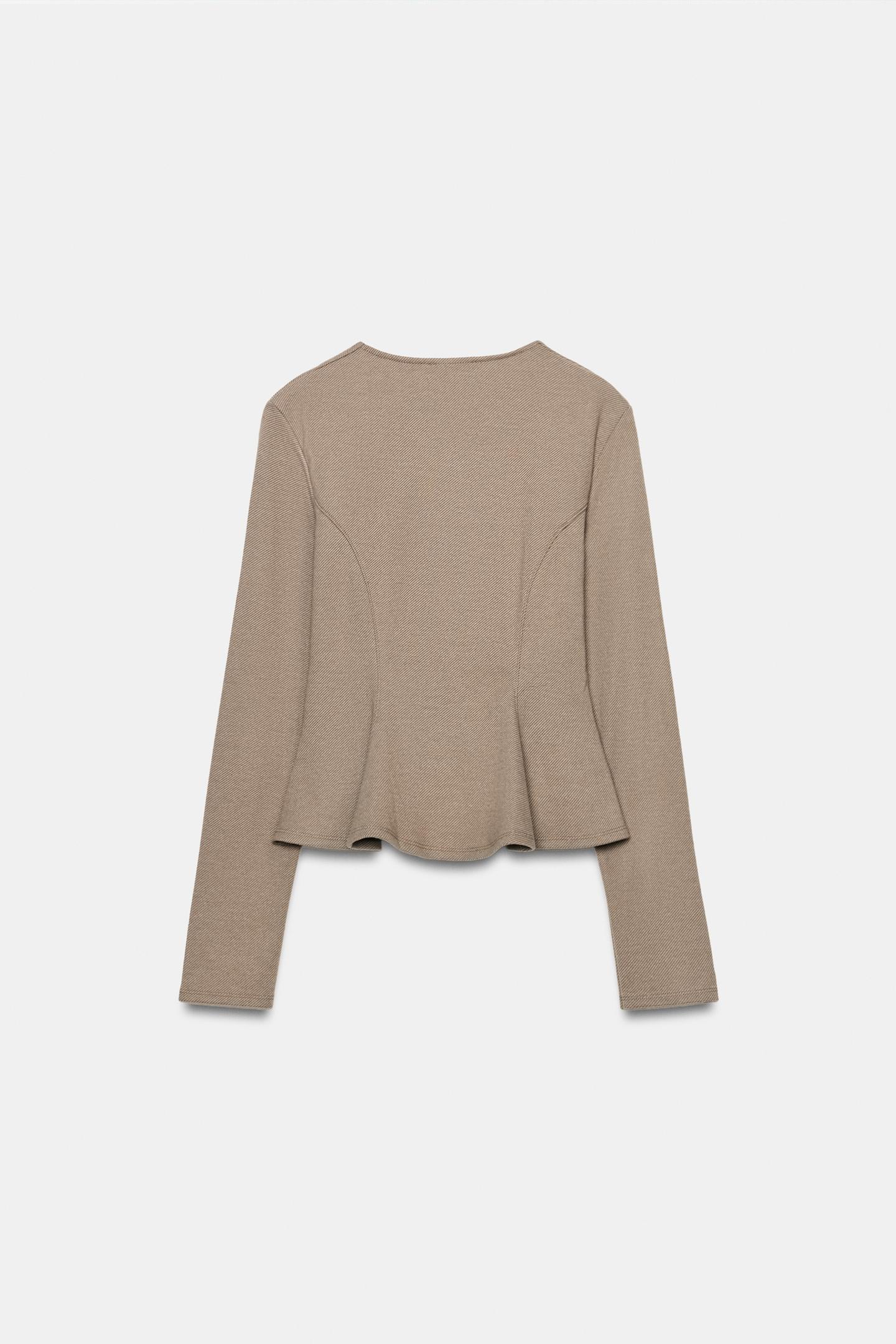 Женский кардиган Zara Soft Button, цвет: Бежевый меланжевый — фото 3