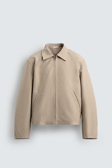 CAZADORA RELAXED FIT CREMALLERA - Verde Oliva de Zara