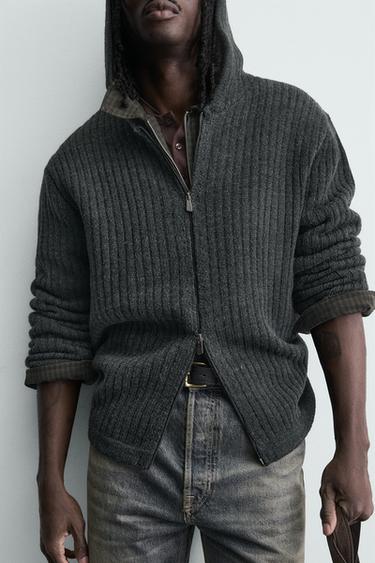 TEXTURED RIBBED JACKET - Anthracite Grey by Zara - Image 5