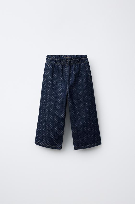 JEANS WIDE LEG TOPOS - Azul de Zara - Imagen 0