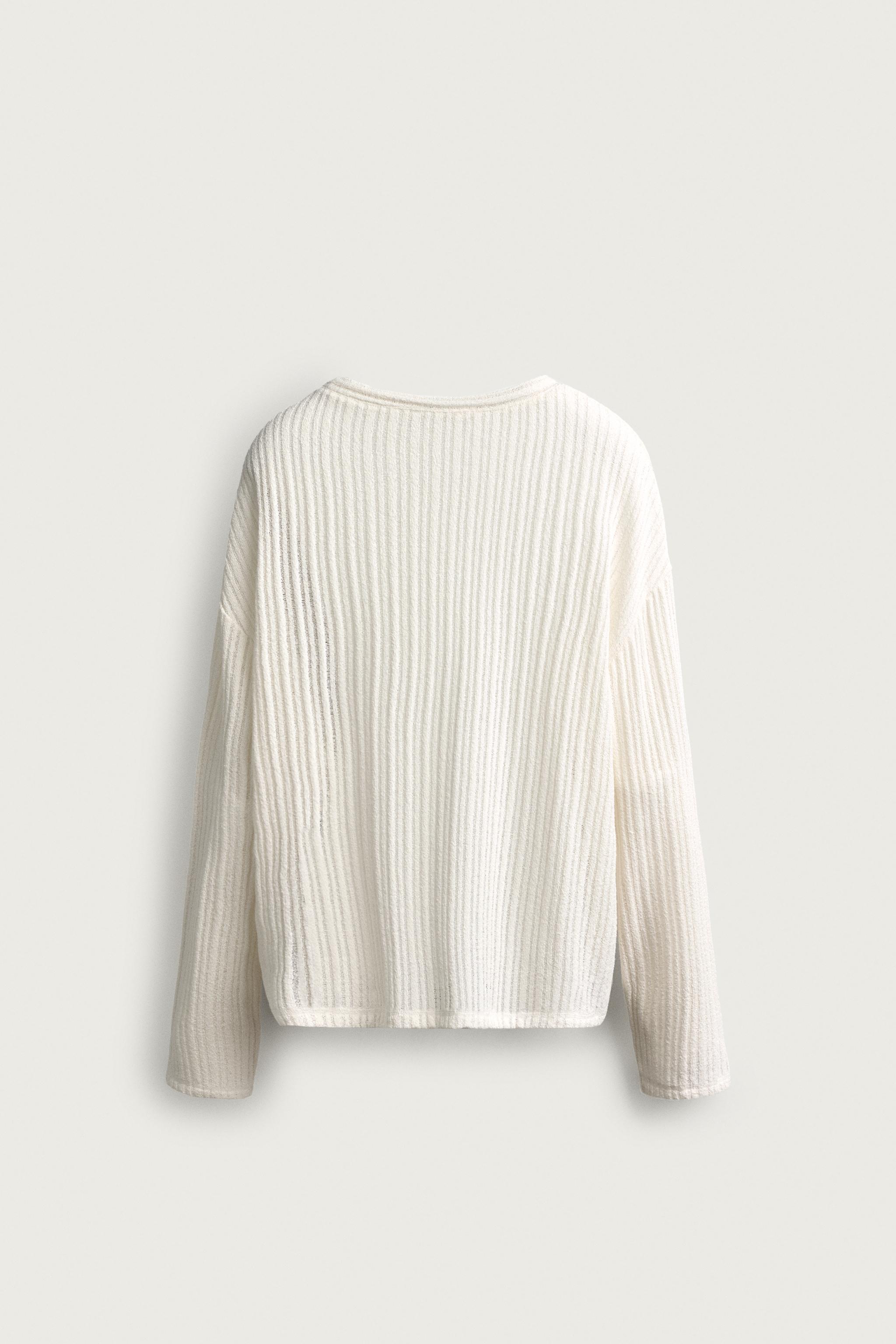 Zara RELAXED FIT DOKULU T-SHIRT görsel 7
