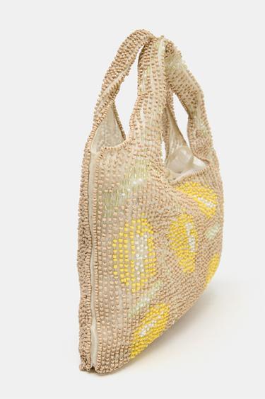MINI SAC À MAIN PERLES - Jaune de Zara - Image 4
