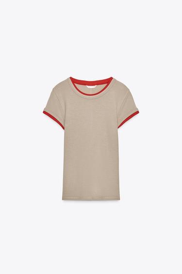 DOUBLE T-SHIRT - Mink by Zara - Image 6