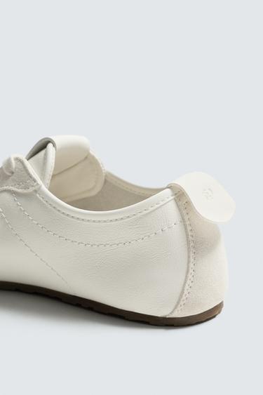 LEATHER TRAINERS - White by Zara - Image 5