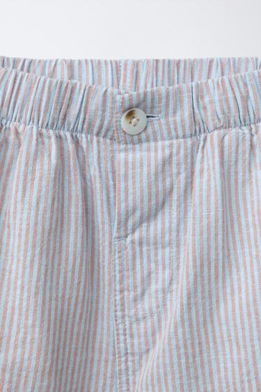 SHORT RAYÉ BRODÉ - Bleu pastel de Zara - Image 2
