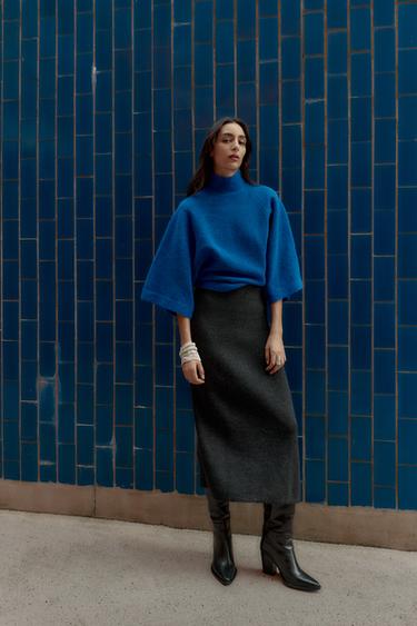 XERSEI PUNTO MANGA ANCHA - Azul intenso de Zara