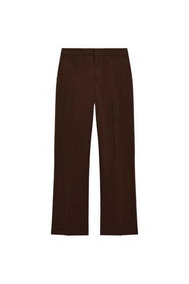CALÇA RETA - Marrom da Zara