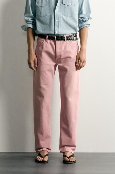 STRAIGHT-LEG JEANS - Light pink by Zara