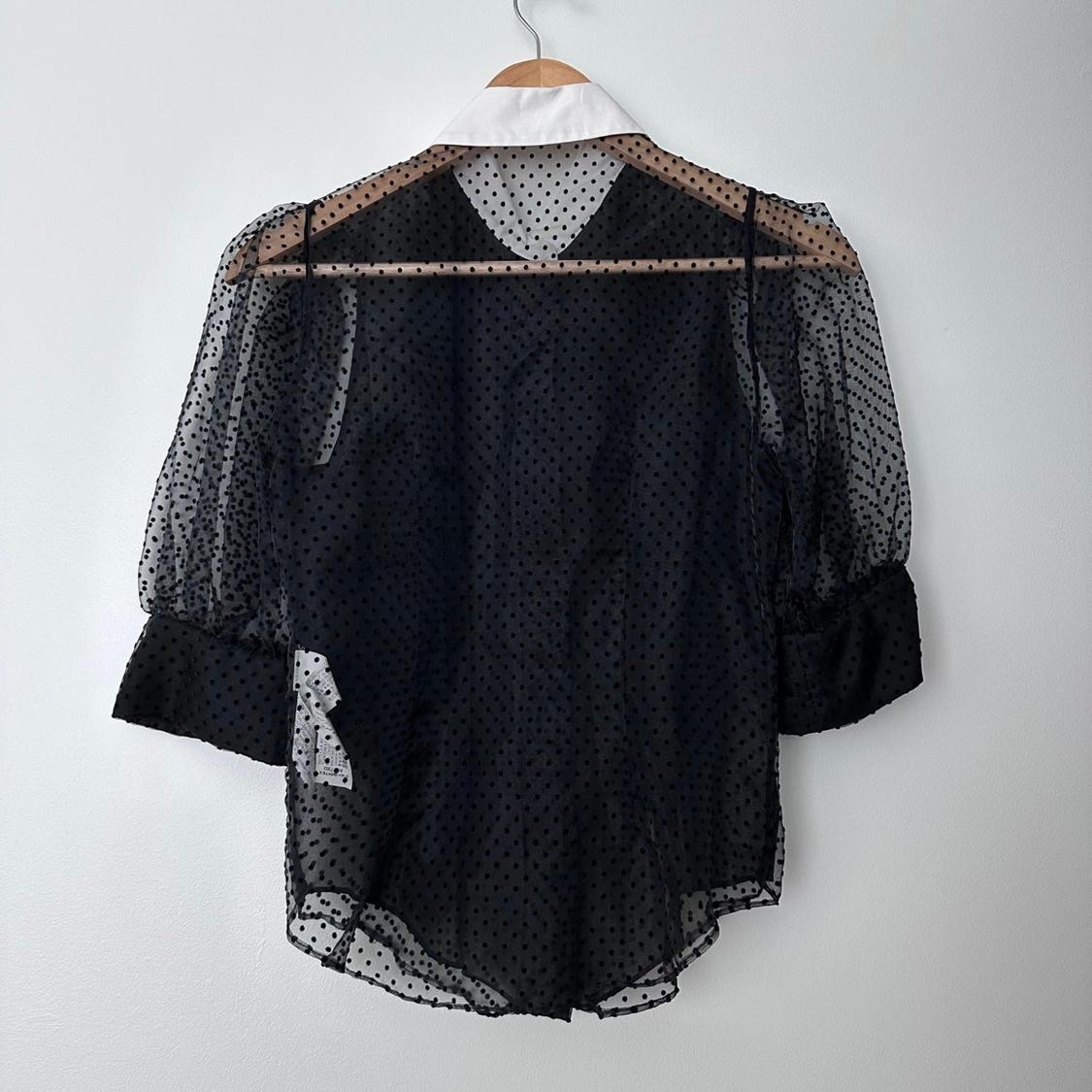 DOT BLOUSE WITH CONTRASTING COLLAR - Image 2