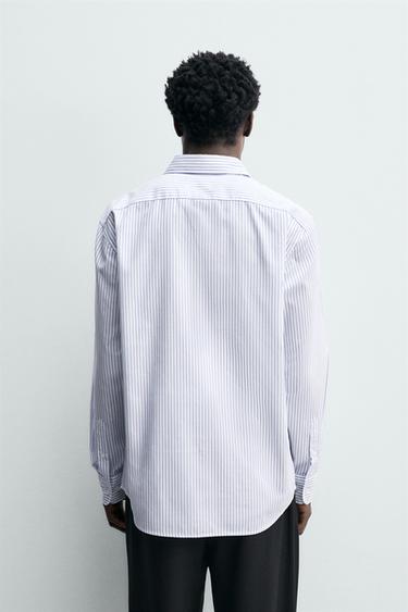 EASY CARE TEXTURED SHIRT - White / Navy by Zara - Image 2