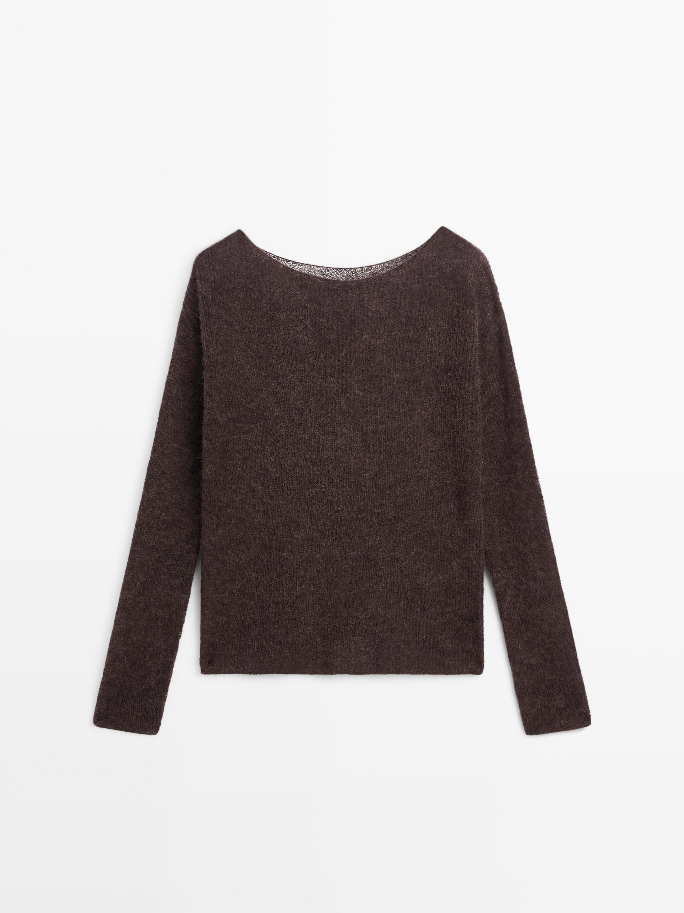 Alpaca and wool blend knit sweater