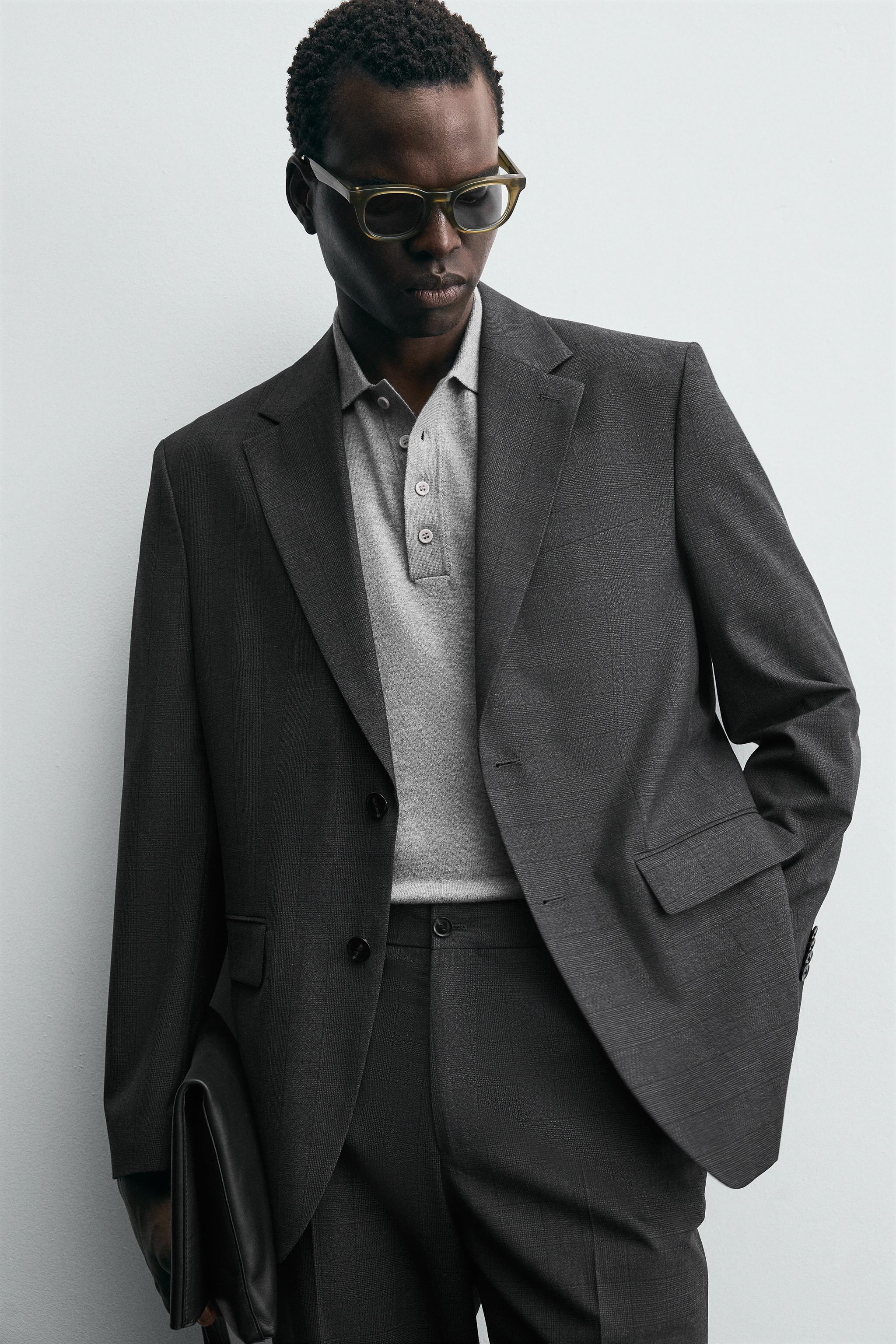 PLAID SUIT BLAZER