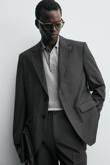 BLAZER DE COSTUME À CARREAUX - Gris anthracite de Zara - Image 6