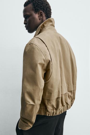 CROPPED FIT JACKET - Caramel by Zara - Image 5