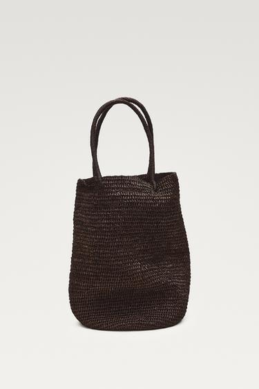 Mini raffia bucket bag — Brown 3