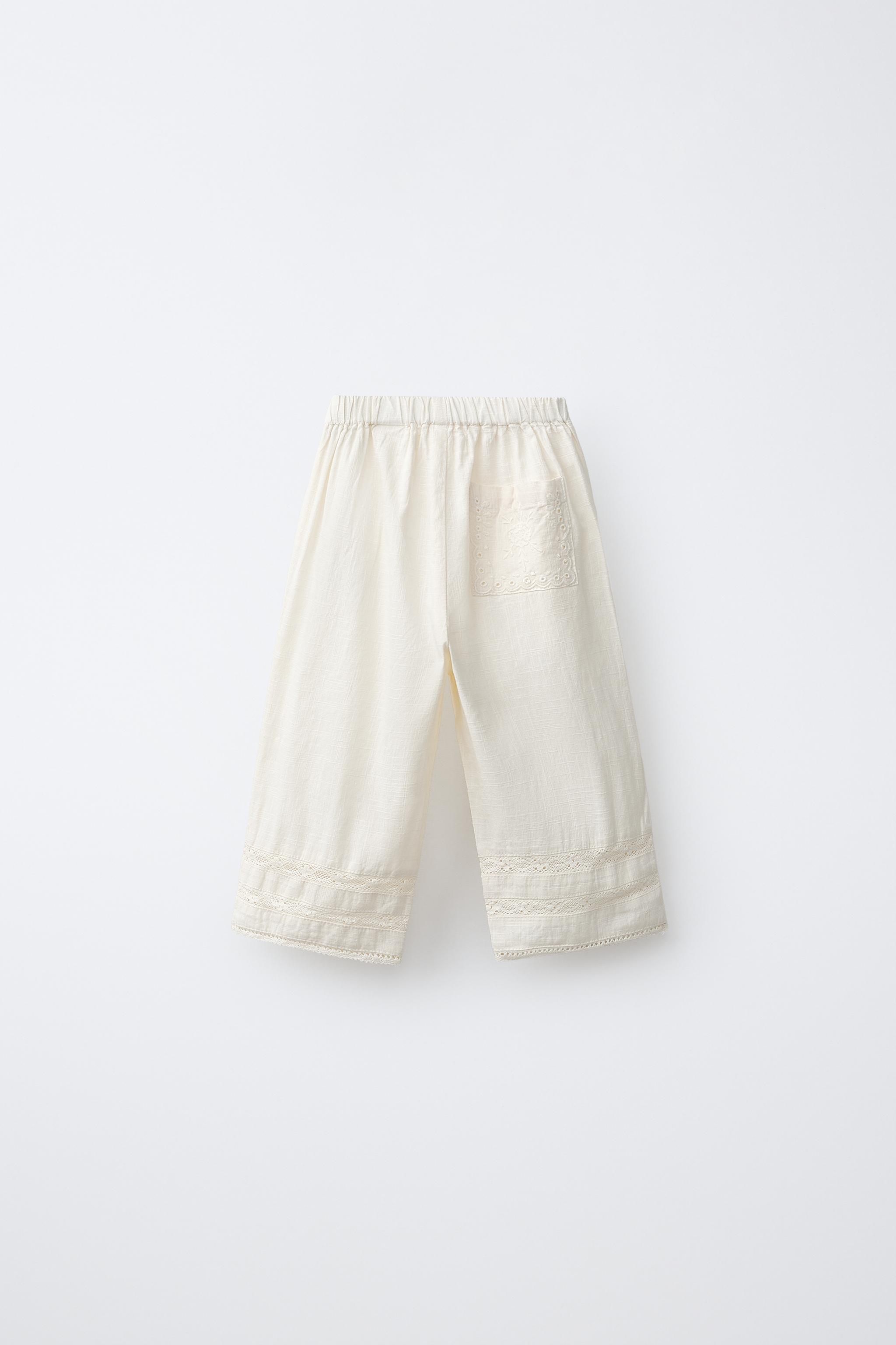 EMBROIDERED POCKET PANTS