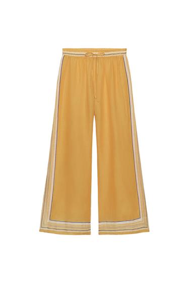 ZW COLLECTION 100% RAMIE STRIPED TROUSERS - Printed by Zara