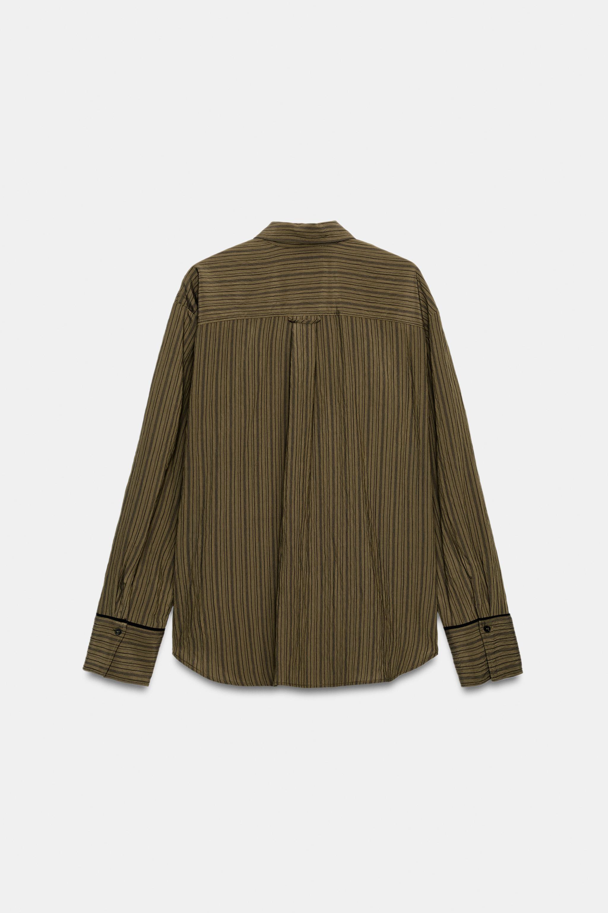 ZW COLLECTION DÖKÜMLÜ ÇİZGİLİ GÖMLEK - Görsel 7