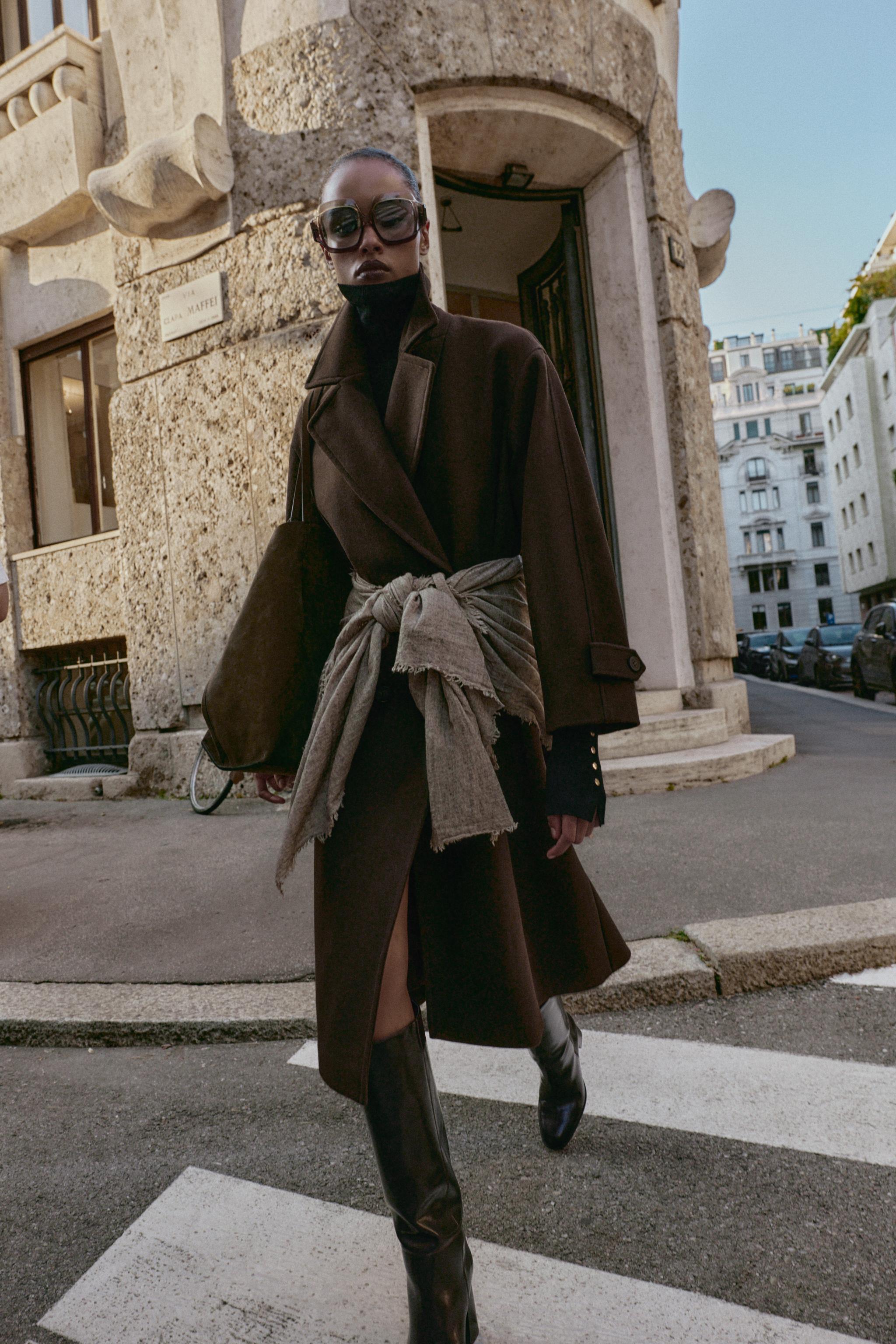 オブジェ　モダン　zara moda en casa FRINGED WOOL SCARF - Brown / Taupe | ZARA United States