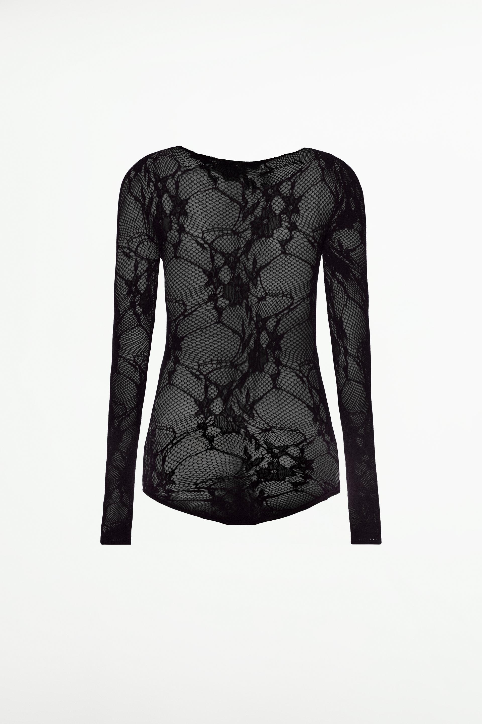 Black Cut-Out Side Lace Sheer Bodysuit - FINAL SALE - ShopperBoard