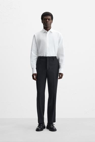 CAMISA ESTRUCTURA ALGODÓN - Blanco de Zara - Imagen 0