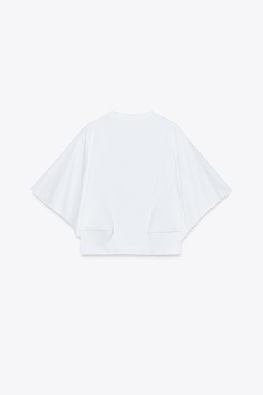 BATWING SLEEVE T-SHIRT - White by Zara - Image 5