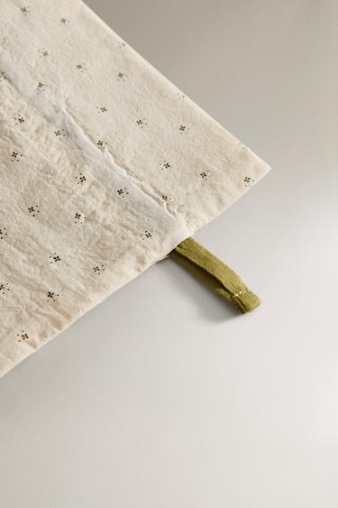 KIDS' FLORAL COTTON LAUNDRY BAG - Green by Zara - Image 1