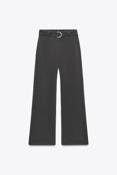 RUSTIC TROUSERS WITH BELT - Charcoal by Zara