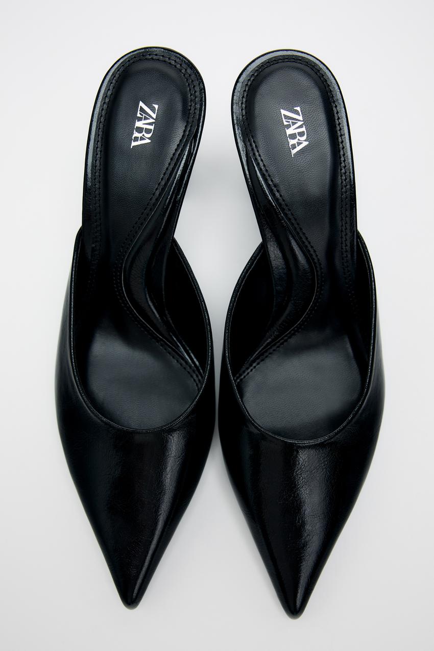 Zara Spiral Strappy Heels in Black