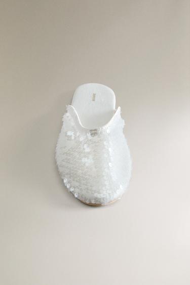 SEQUINNED MULE SLIPPERS - White by Zara - Image 4